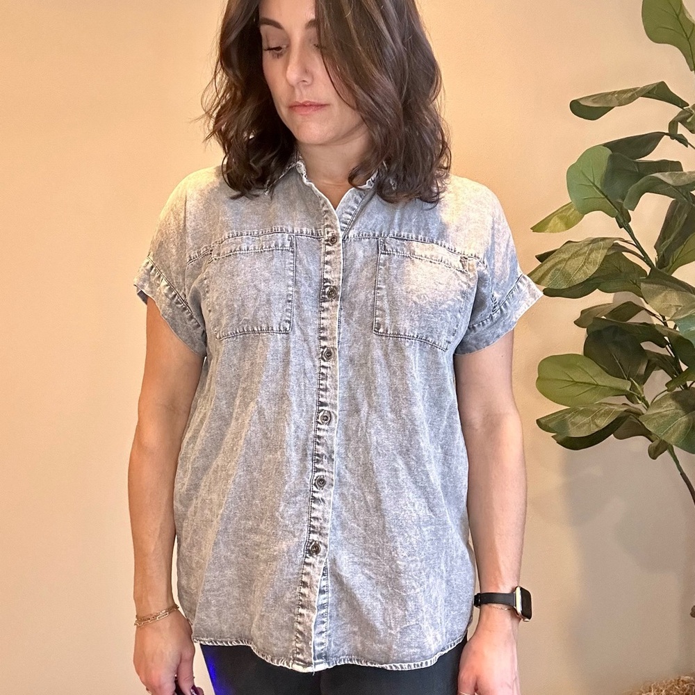 Jane and Delancey Denim Button Down Shirt